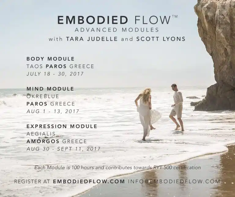 Take your practice or teaching to the next level.  Each Advanced Yoga Module (300 hours total/RYT 500 Standard) counts for 100 credit hours towards the   Embodied Flow School of Yoga 300-hour Advanced Training  .